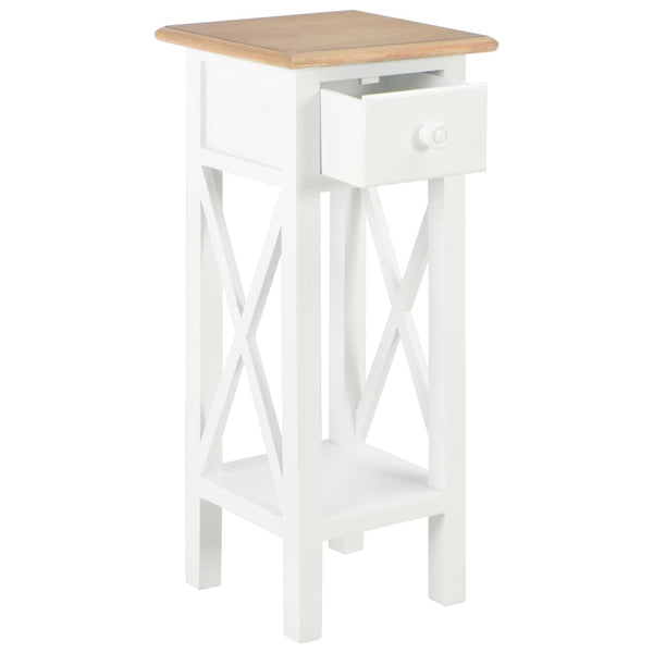 vidaXL Side Table White 27 x 27 x 65.5 cm Wood