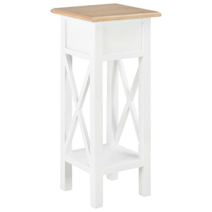 vidaXL Side Table White 27 x 27 x 65.5 cm Wood
