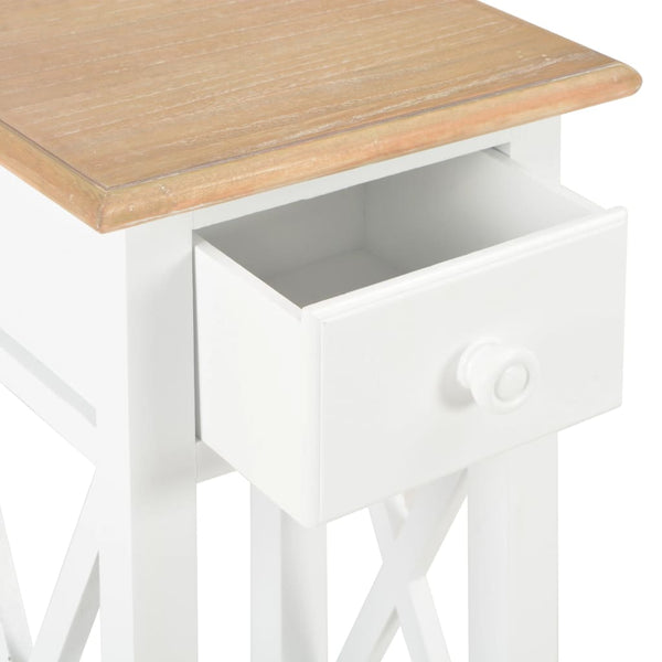 vidaXL Side Table White 27 x 27 x 65.5 cm Wood