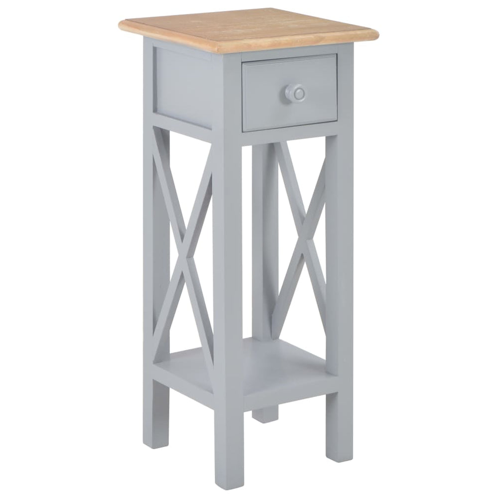 vidaXL Side Table Grey 27 x 27 x 65.5 cm Wood