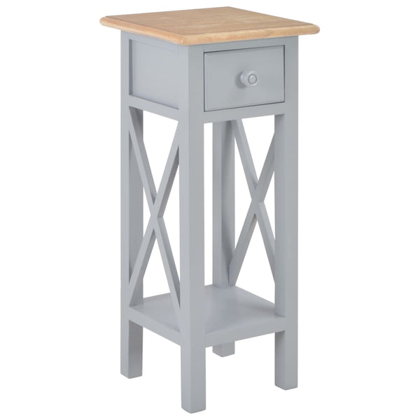 vidaXL Side Table Grey 27 x 27 x 65.5 cm Wood