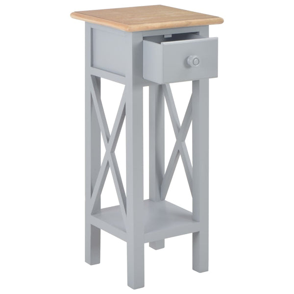 vidaXL Side Table Grey 27 x 27 x 65.5 cm Wood