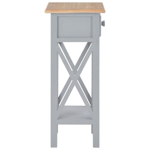 vidaXL Side Table Grey 27 x 27 x 65.5 cm Wood