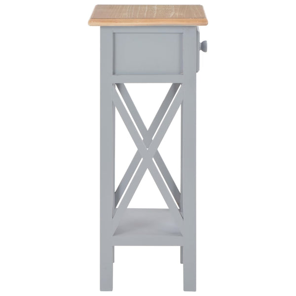 vidaXL Side Table Grey 27 x 27 x 65.5 cm Wood