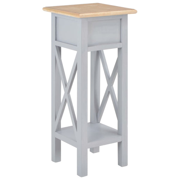 vidaXL Side Table Grey 27 x 27 x 65.5 cm Wood