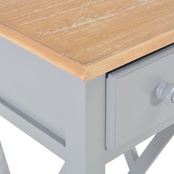 vidaXL Side Table Grey 27 x 27 x 65.5 cm Wood