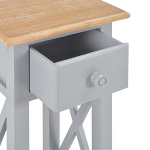 vidaXL Side Table Grey 27 x 27 x 65.5 cm Wood