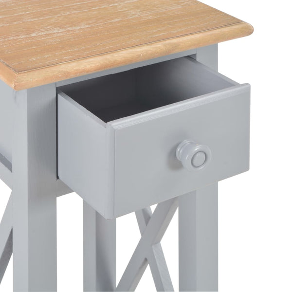 vidaXL Side Table Grey 27 x 27 x 65.5 cm Wood