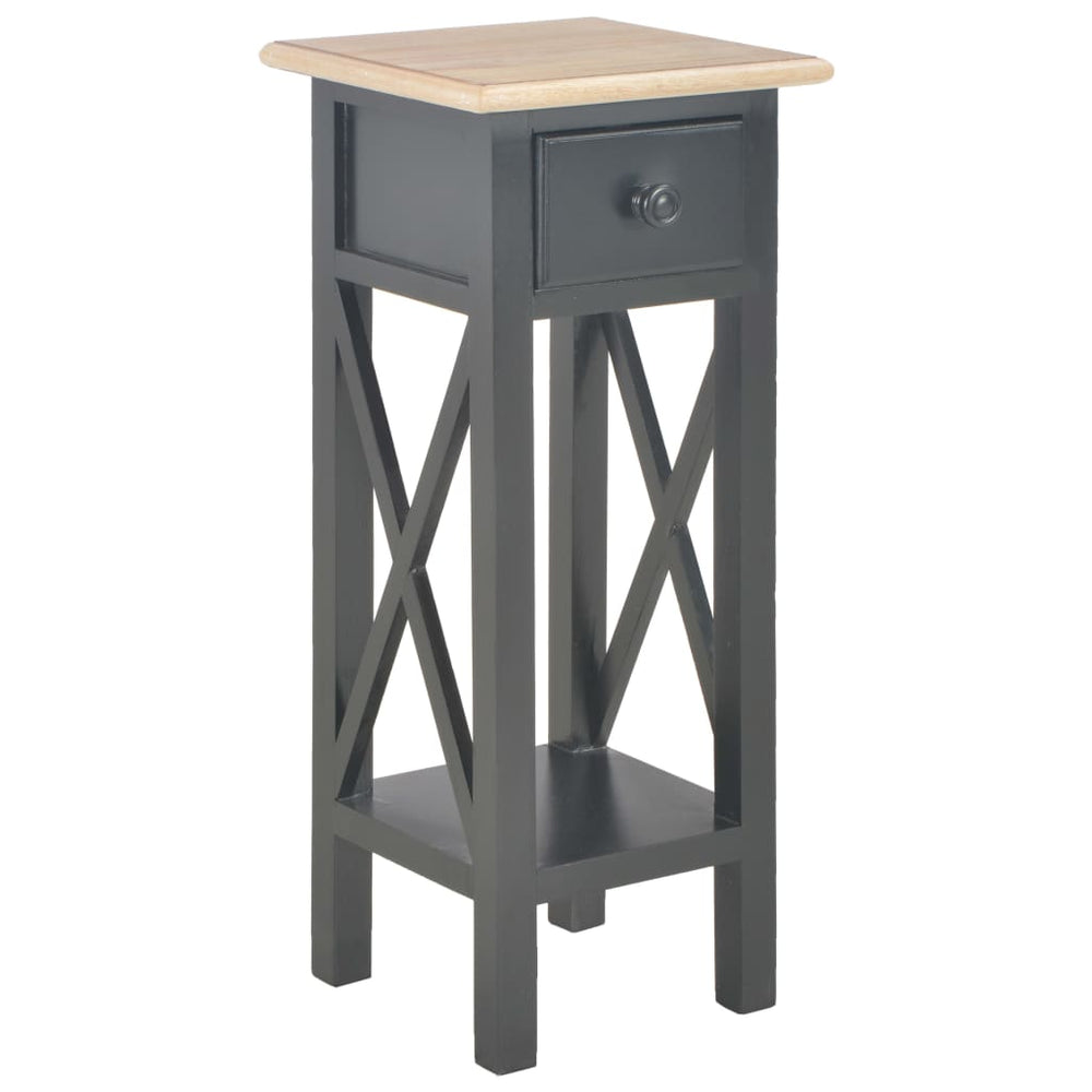vidaXL Side Table Black 27 x 27 x 65.5 cm Wood