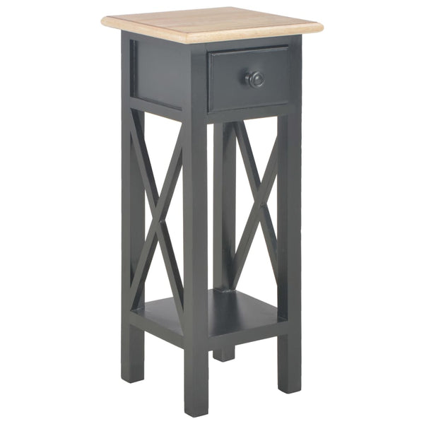 vidaXL Side Table Black 27 x 27 x 65.5 cm Wood