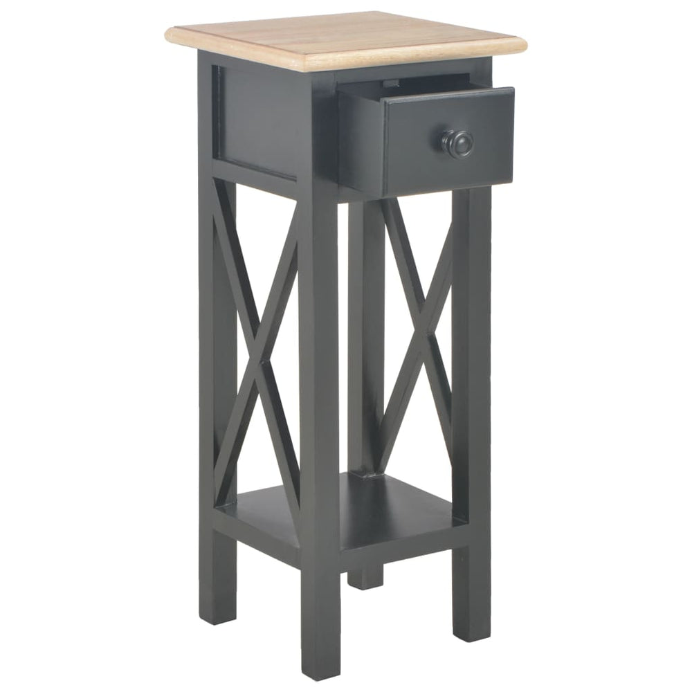 vidaXL Side Table Black 27 x 27 x 65.5 cm Wood