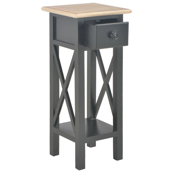vidaXL Side Table Black 27 x 27 x 65.5 cm Wood