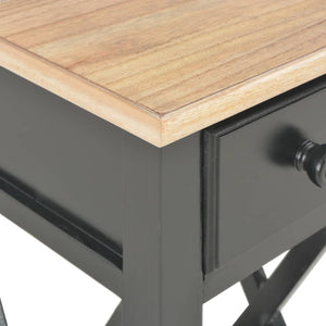 vidaXL Side Table Black 27 x 27 x 65.5 cm Wood