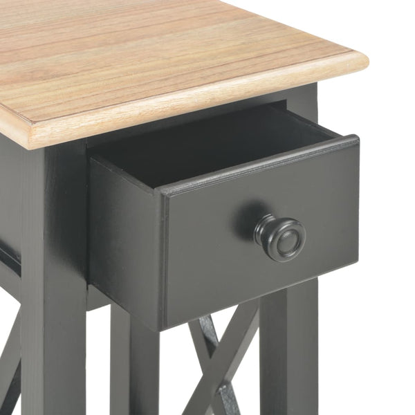 vidaXL Side Table Black 27 x 27 x 65.5 cm Wood