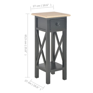 vidaXL Side Table Black 27 x 27 x 65.5 cm Wood