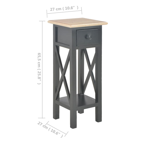 vidaXL Side Table Black 27 x 27 x 65.5 cm Wood