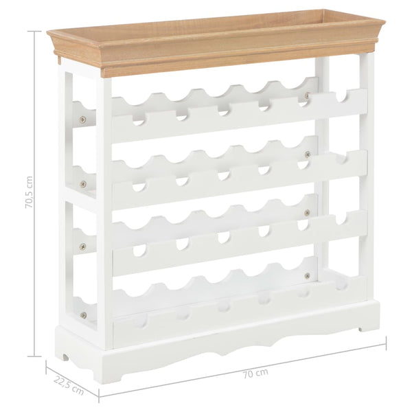 vidaXL Wine Cabinet White 70 x 22.5 x 70.5 cm MDF