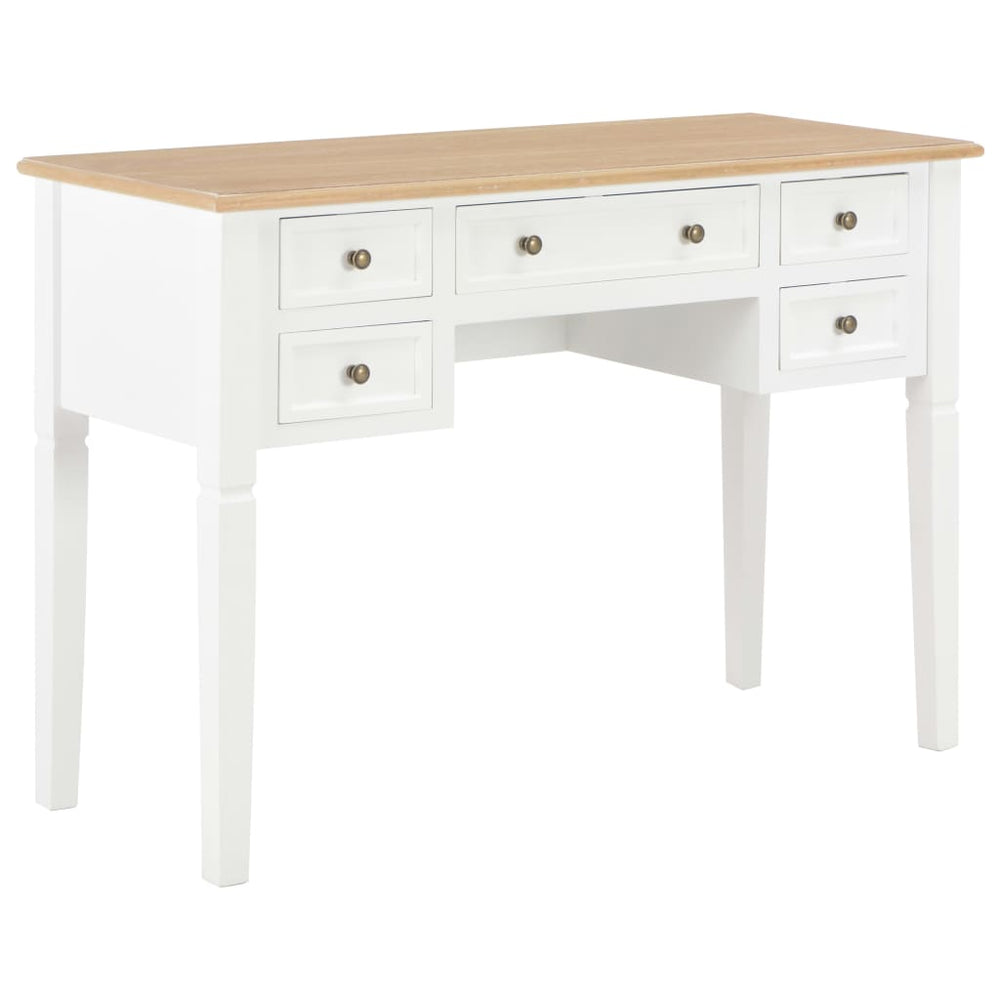 vidaXL Desk White 109.5 x 45 x 77.5 cm Wood