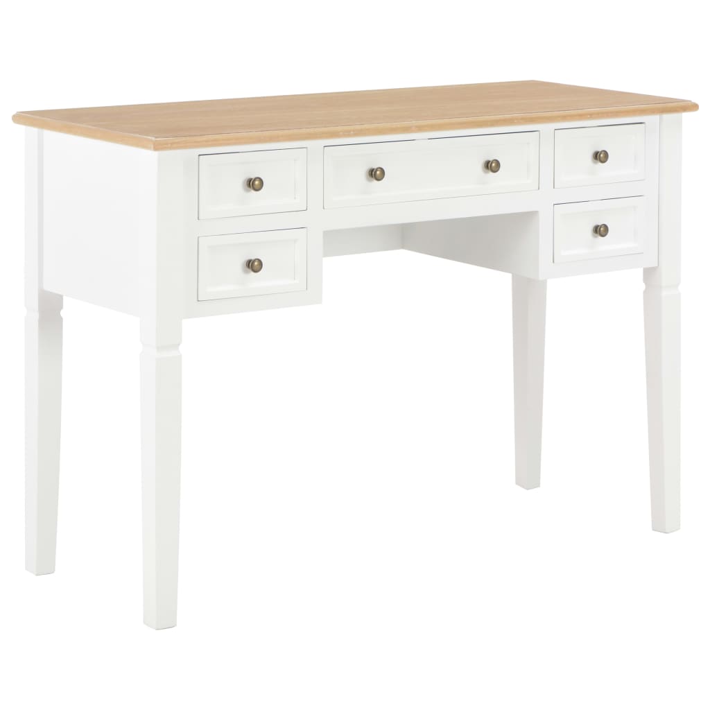 vidaXL Desk White 109.5 x 45 x 77.5 cm Wood