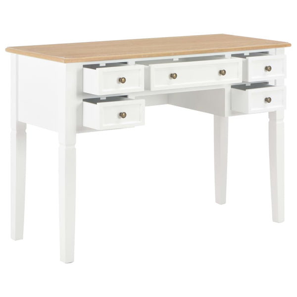 vidaXL Desk White 109.5 x 45 x 77.5 cm Wood