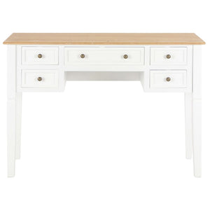 vidaXL Desk White 109.5 x 45 x 77.5 cm Wood