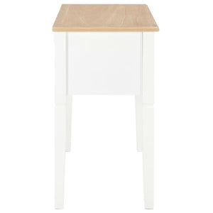 vidaXL Desk White 109.5 x 45 x 77.5 cm Wood