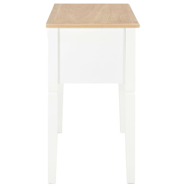 vidaXL Desk White 109.5 x 45 x 77.5 cm Wood