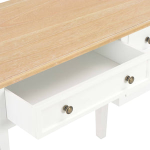 vidaXL Desk White 109.5 x 45 x 77.5 cm Wood