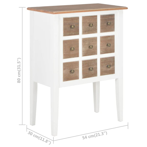 vidaXL Sideboard White 54x30x80 cm Solid Wood