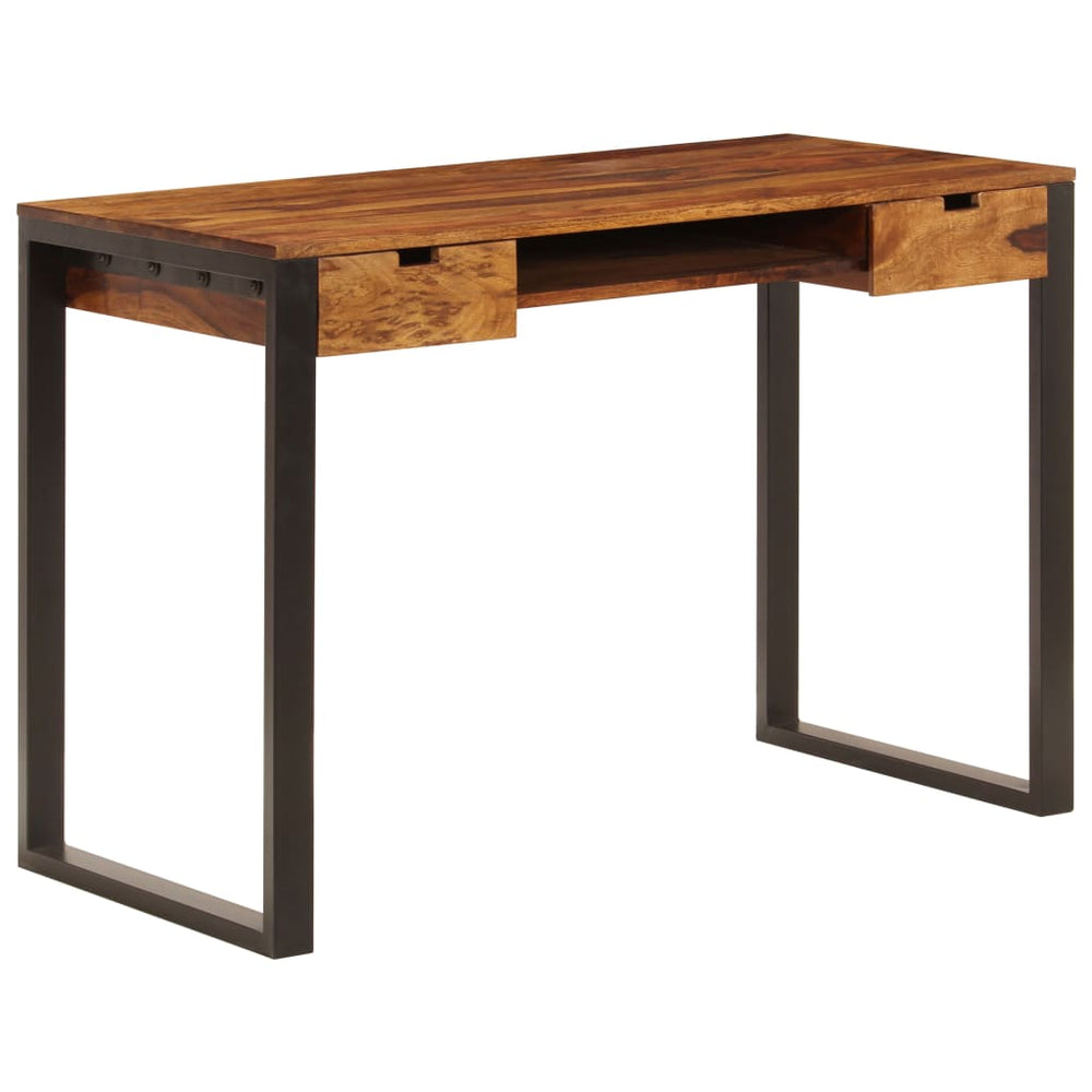 vidaXL Desk 110 x 55 x 78 cm Solid Acacia Wood and Steel