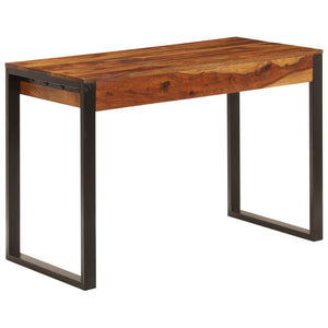 vidaXL Desk 110 x 55 x 78 cm Solid Acacia Wood and Steel