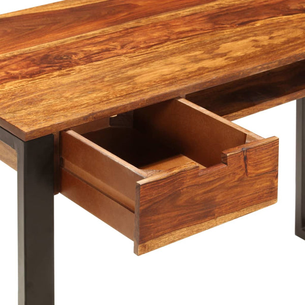 vidaXL Desk 110 x 55 x 78 cm Solid Acacia Wood and Steel