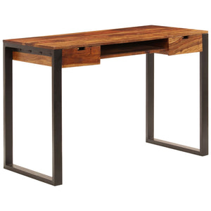 vidaXL Desk 110 x 55 x 78 cm Solid Acacia Wood and Steel