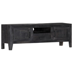 vidaXL TV Cabinet Black 118x30x40 cm Solid Mango Wood