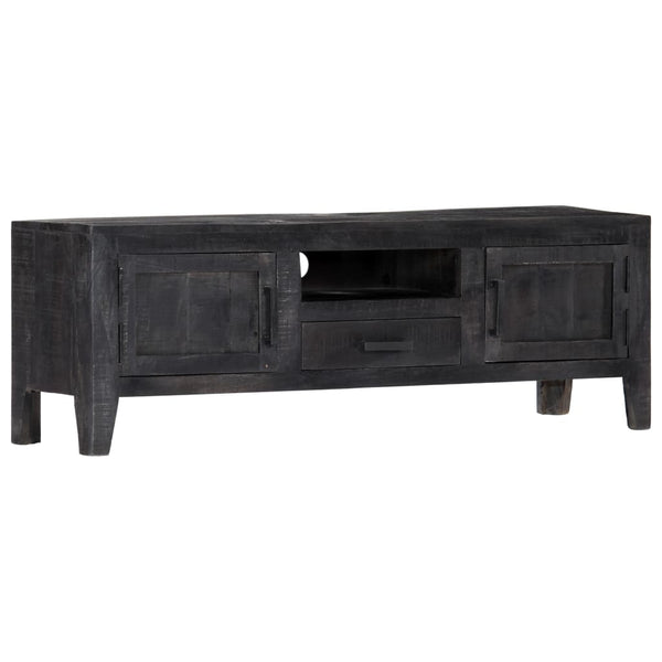 vidaXL TV Cabinet Black 118x30x40 cm Solid Mango Wood