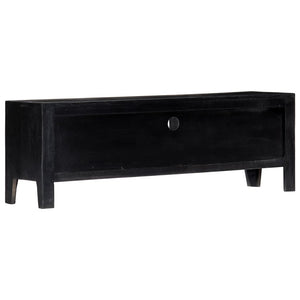 vidaXL TV Cabinet Black 118x30x40 cm Solid Mango Wood