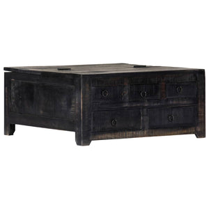 vidaXL Coffee Table Black 65x65x30 cm Solid Mango Wood