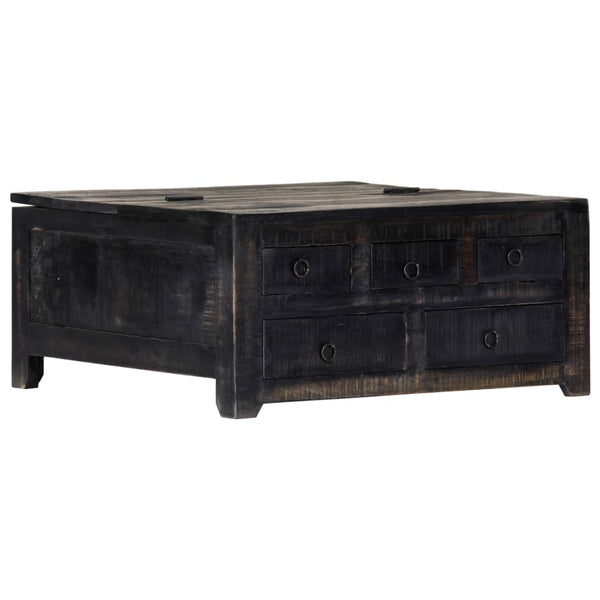 vidaXL Coffee Table Black 65x65x30 cm Solid Mango Wood
