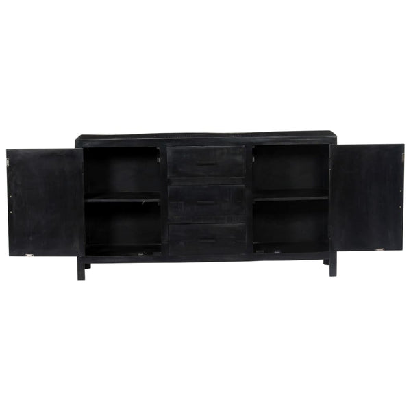 vidaXL Sideboard Black 147x40x80 cm Solid Mango Wood