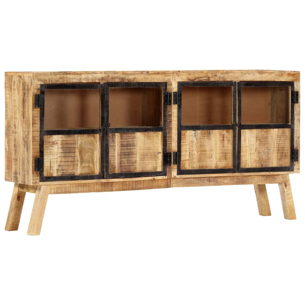 vidaXL Sideboard Brown and Black 160x30x80 cm Rough Mango Wood