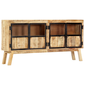 vidaXL Sideboard Brown and Black 160x30x80 cm Rough Mango Wood