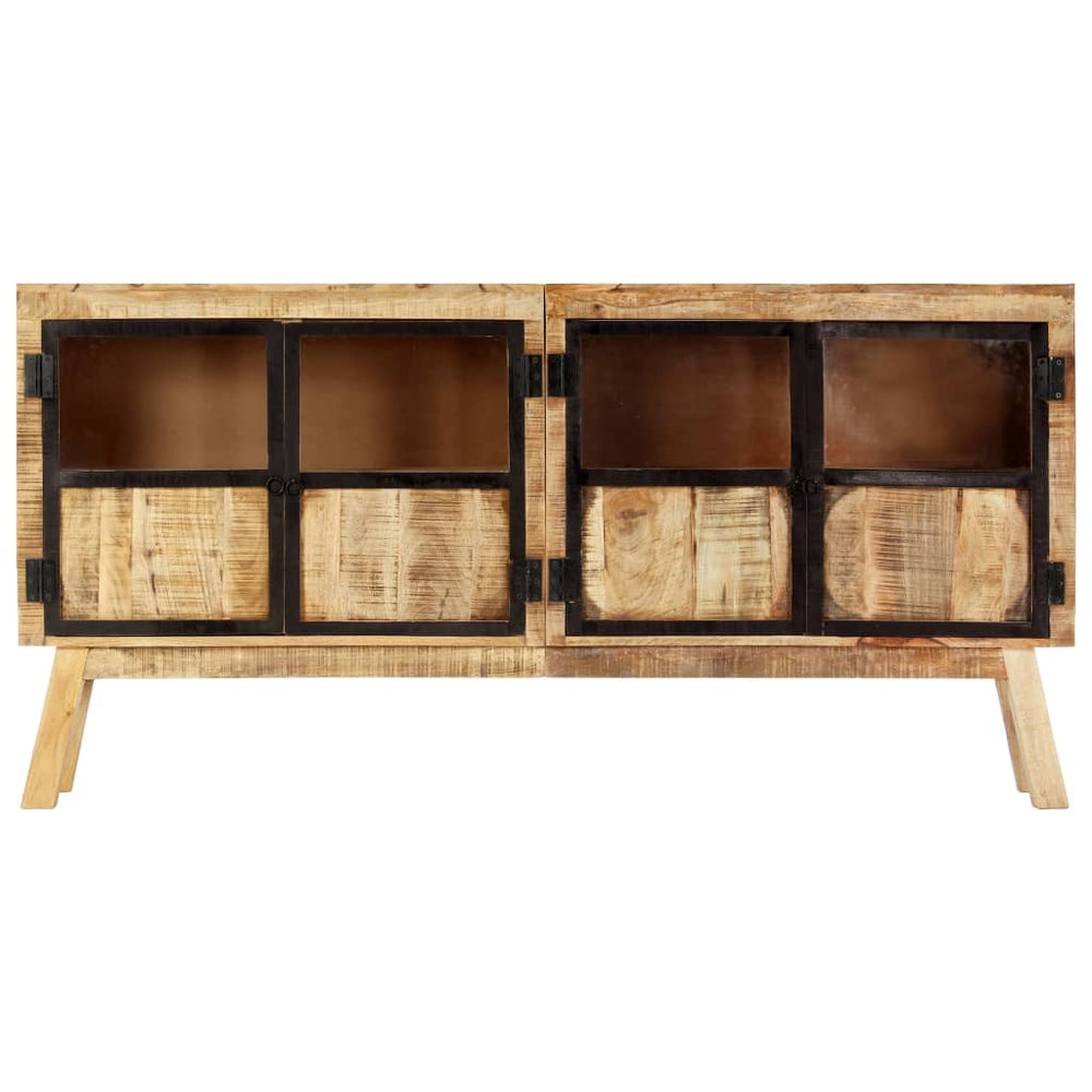 vidaXL Sideboard Brown and Black 160x30x80 cm Rough Mango Wood