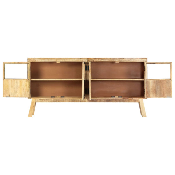 vidaXL Sideboard Brown and Black 160x30x80 cm Rough Mango Wood