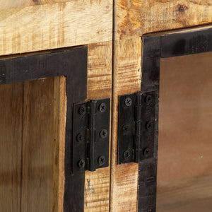 vidaXL Sideboard Brown and Black 160x30x80 cm Rough Mango Wood