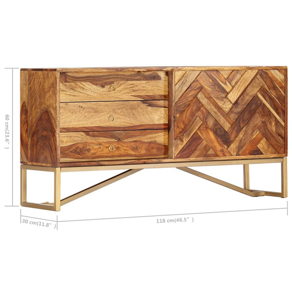 vidaXL Sideboard 118x30x60 cm Solid Acacia Wood