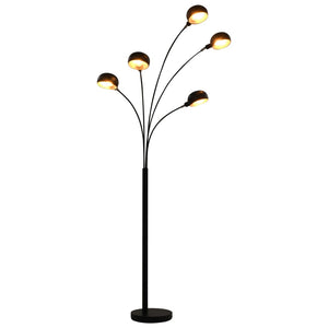 vidaXL Floor Lamp 200 cm 5 x E14 Black and Gold