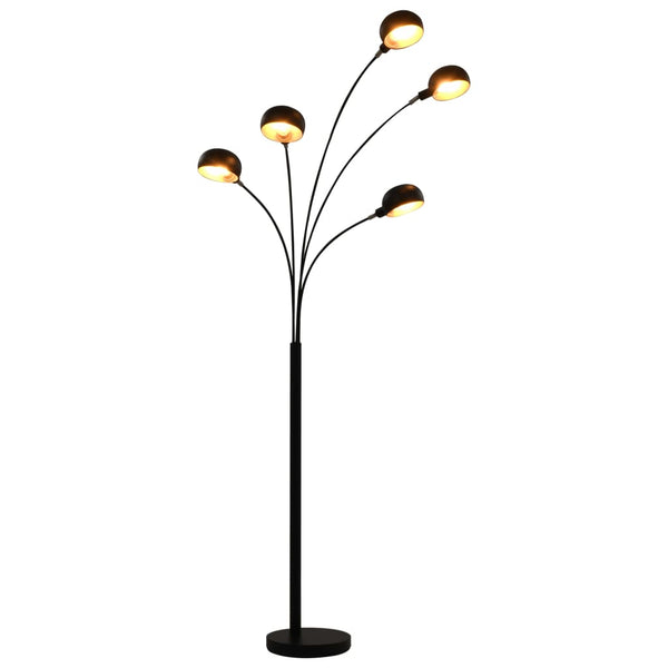 vidaXL Floor Lamp 200 cm 5 x E14 Black and Gold