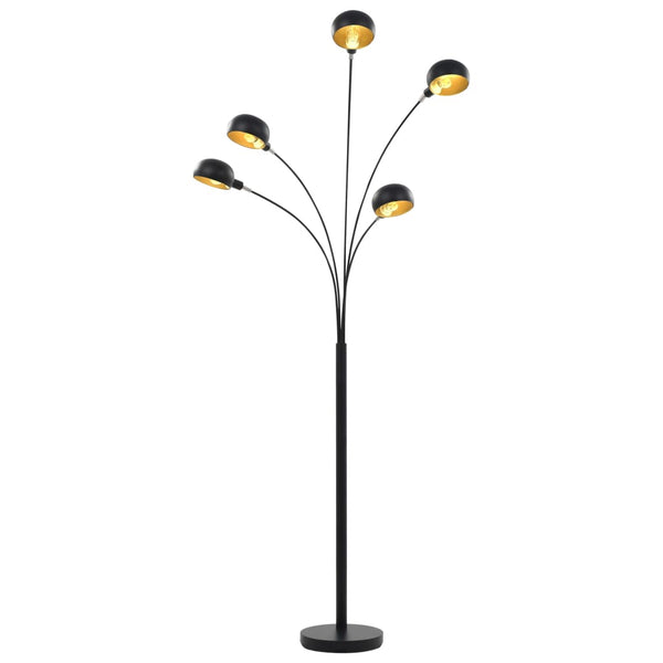 vidaXL Floor Lamp 200 cm 5 x E14 Black and Gold