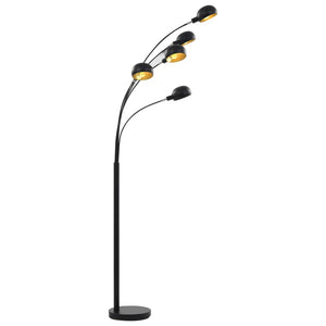 vidaXL Floor Lamp 200 cm 5 x E14 Black and Gold