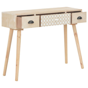 vidaXL Console Table with 3 Drawers 100x30x73 cm Solid Pine Wood